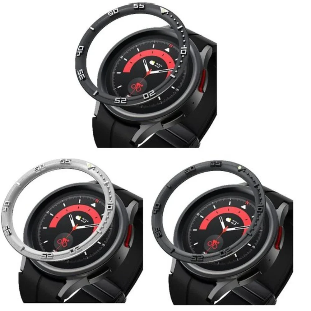 BAIHUIAM | Black, Silver, Matte Black Adhesive Frame | Galaxy Watch 5 Pro 45mm